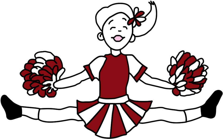 Cheerleader Group Png (black, maroon)