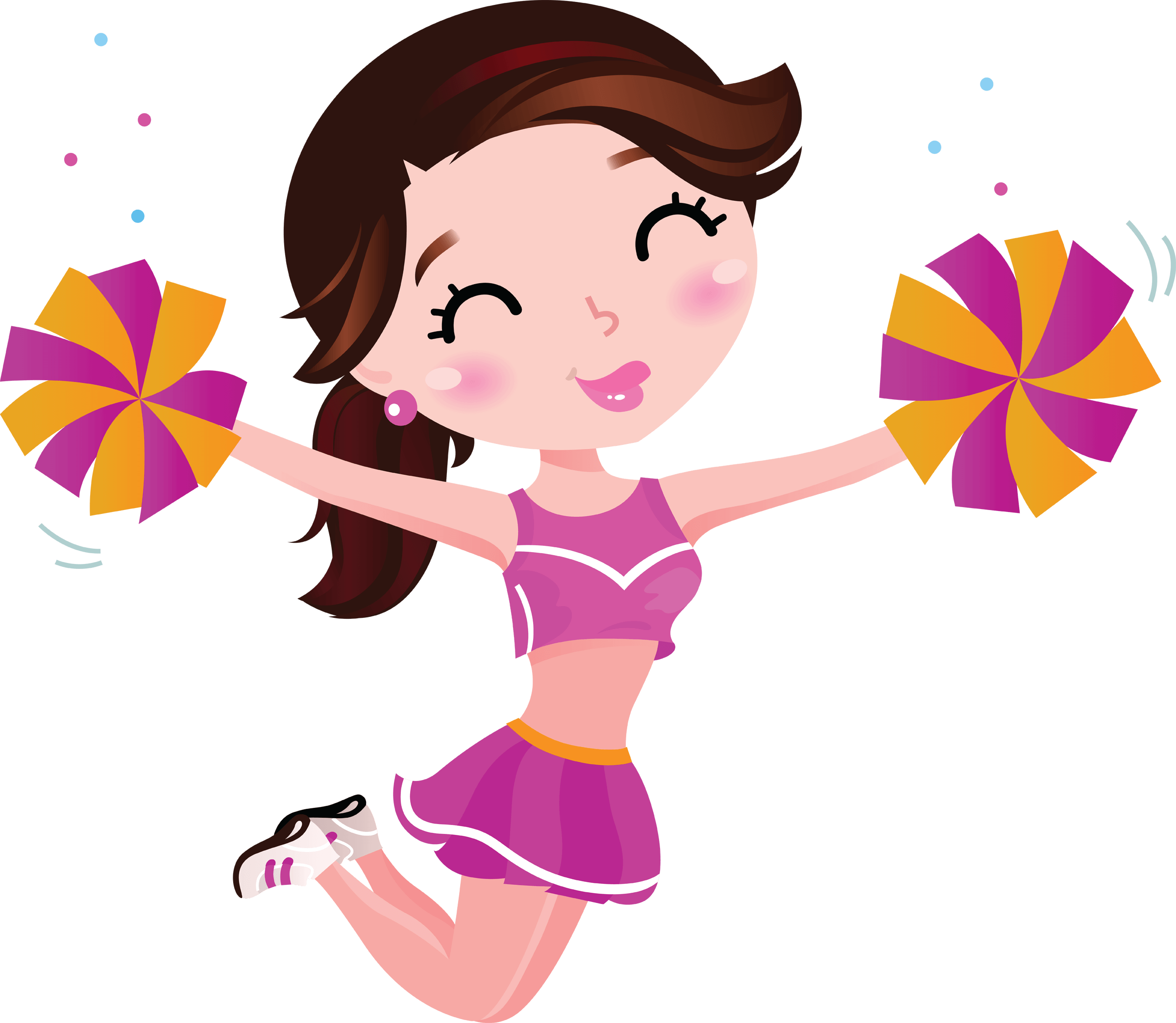 Cheerleader Png Image (black, pink, purple, salmon)