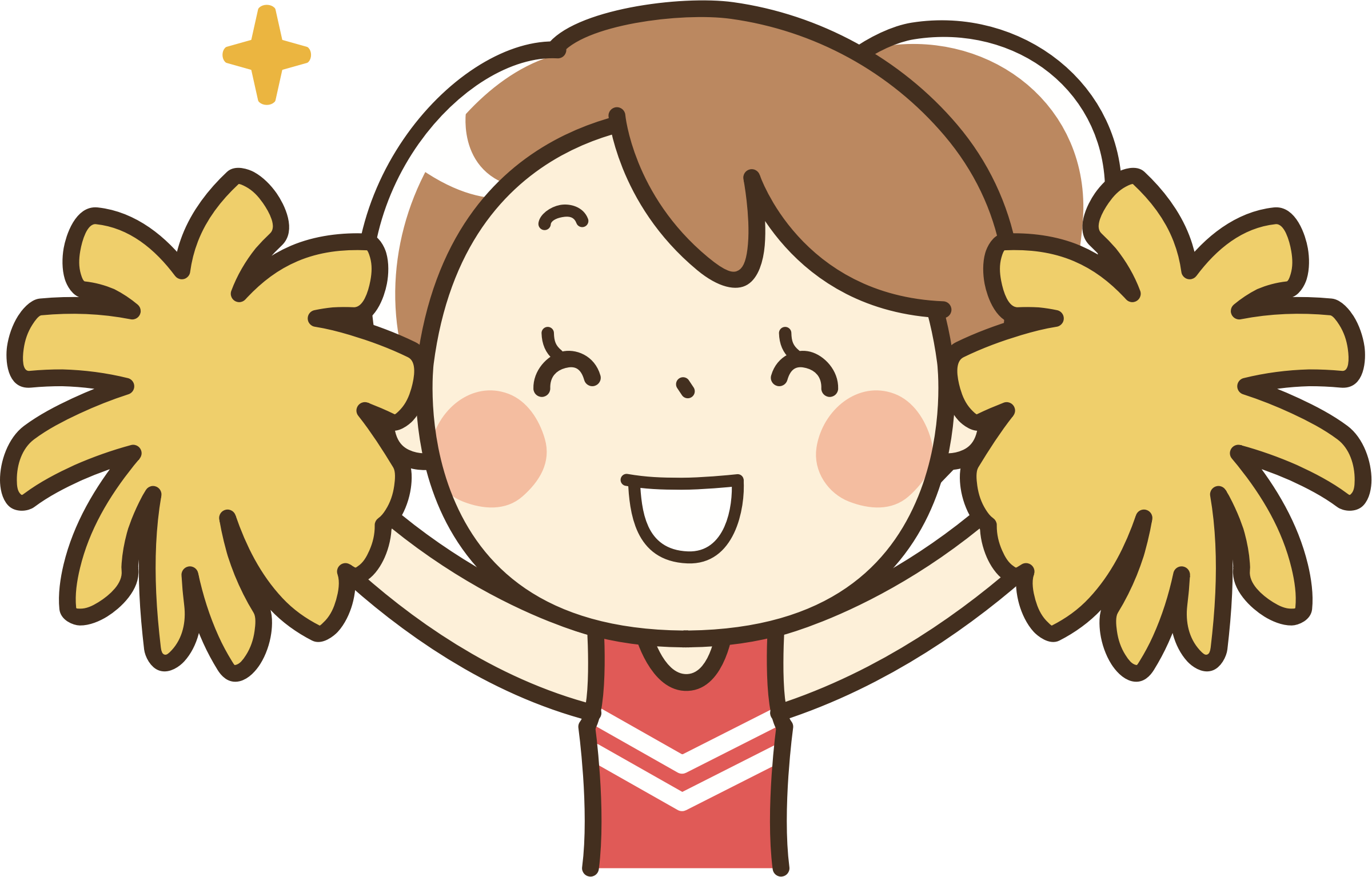 Cheerleader Vector Png Hd Image (beige, black, salmon, pink)