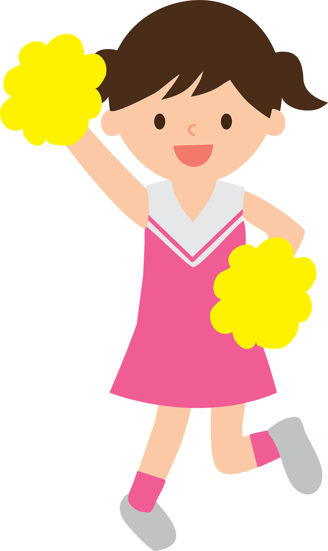 Cheerleader Vector Png Image Hd (maroon, gray, yellow, salmon, pink)