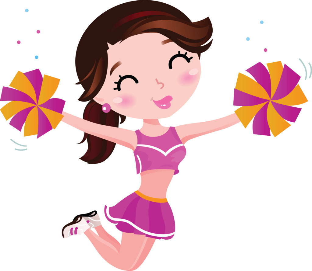 Cheerleader Vector Png Picture (purple, black, salmon, pink)