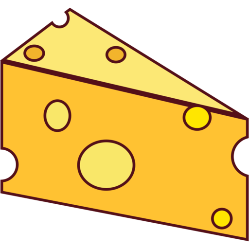 Cheese 1 Free Png Icon Download (pink, salmon, black, gold)