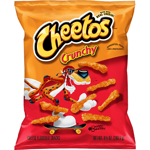 Cheetos Crunchy Pack Png File (orange, chocolate, red, black, gray)