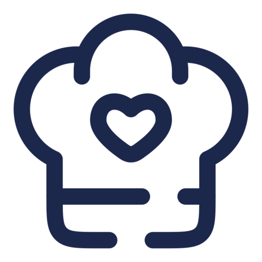 Chef Hat Heart Free Png Icon (navy, black)