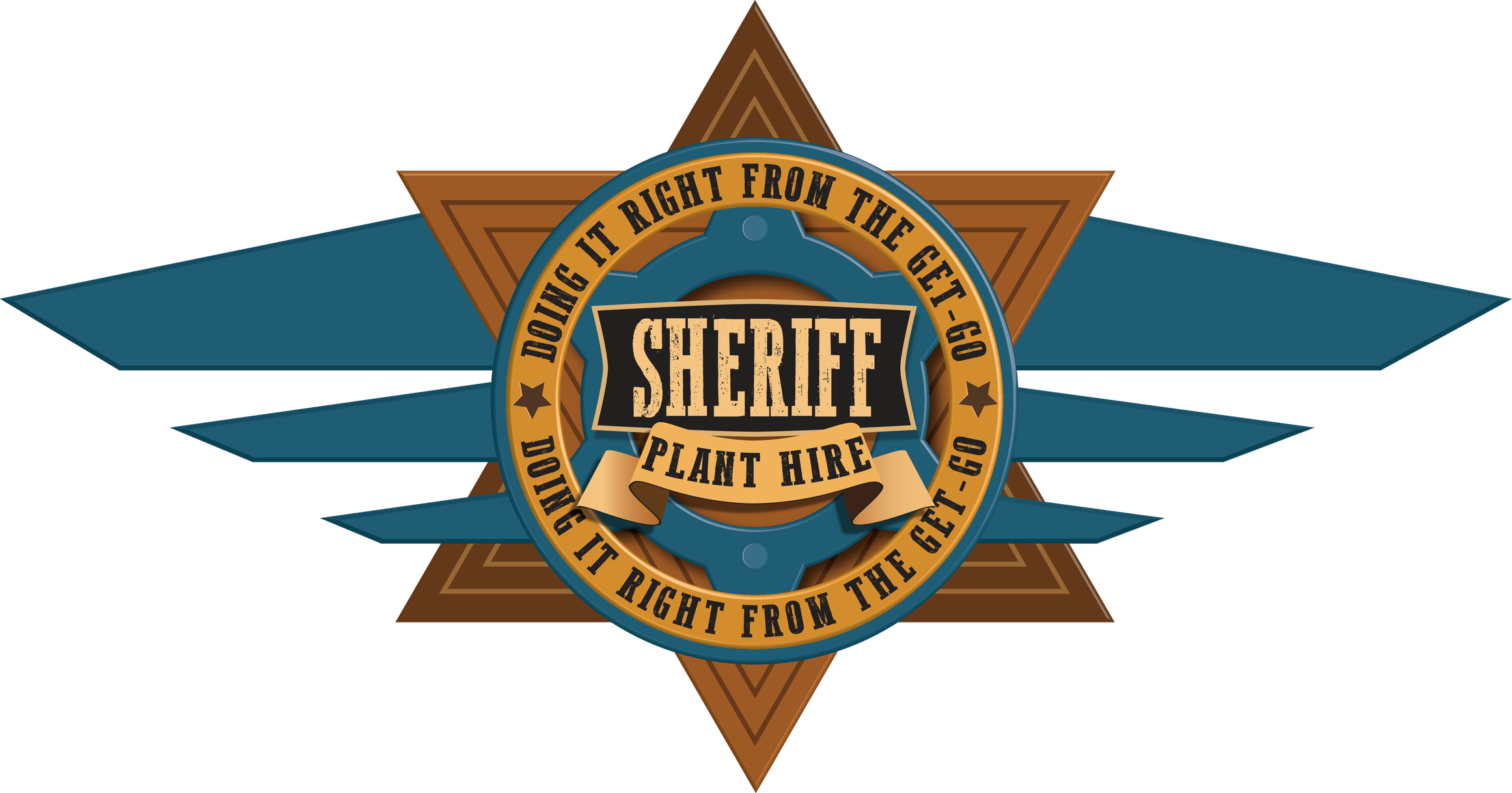 Sheriff Transparent Isolated Background (black, teal)