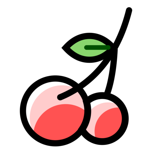 Cherry Free Png Icon Download (pink, salmon, black, white, gray)