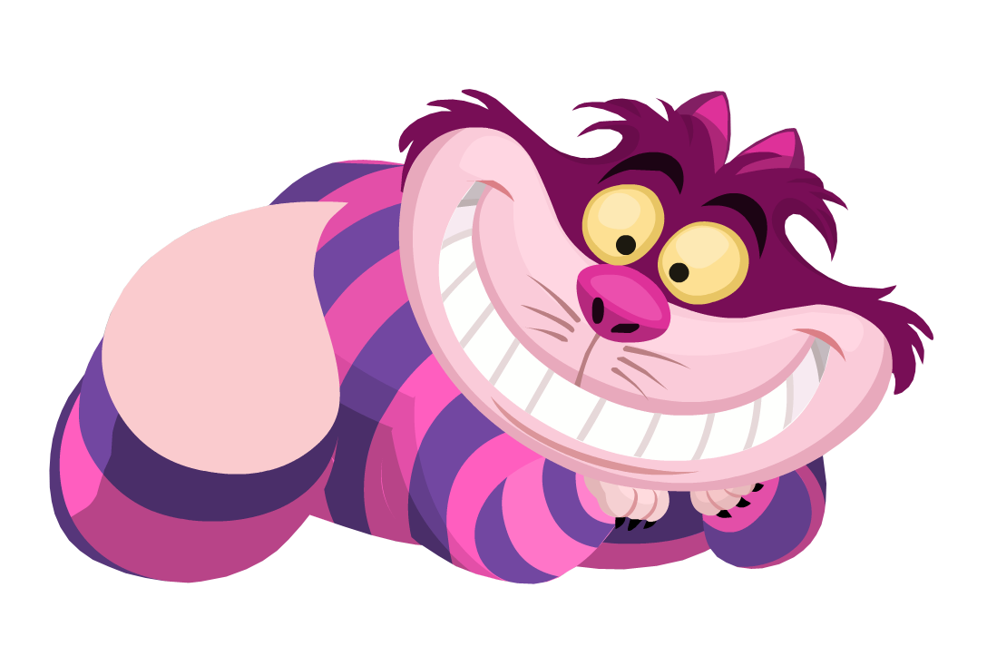 Cheshire Cat Png Image (white, gray, pink, indigo)