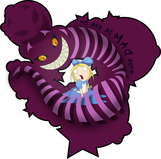 Cheshire Cat Png Transparent Image (black, indigo, purple)