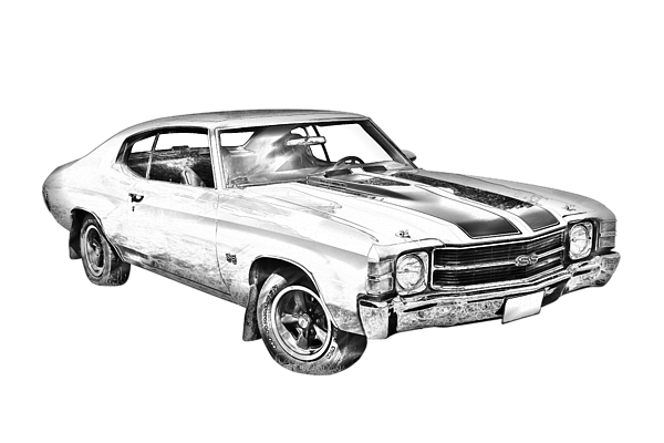 Chevrolet Chevelle Png Isolated Hd (black, white)