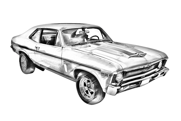 Chevrolet Nova Png File (black, white, lavender)