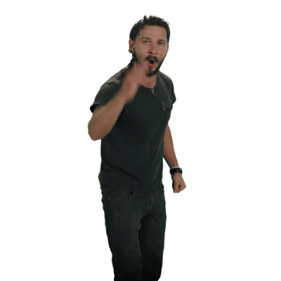 Shia Labeouf Transparent Background (black, gray)