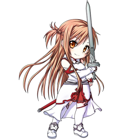 Chibi Asuna Background Png (black, white)