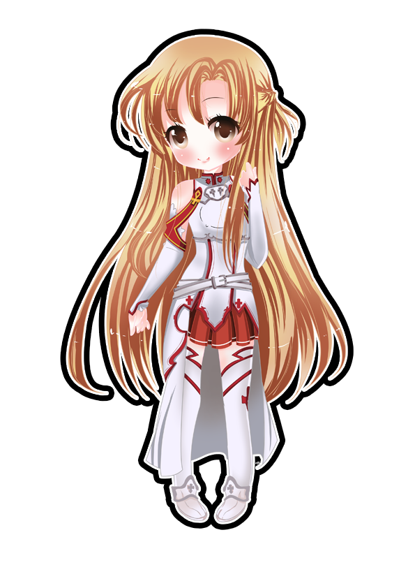 Chibi Asuna Png Transparent Picture (salmon, beige, silver, white)