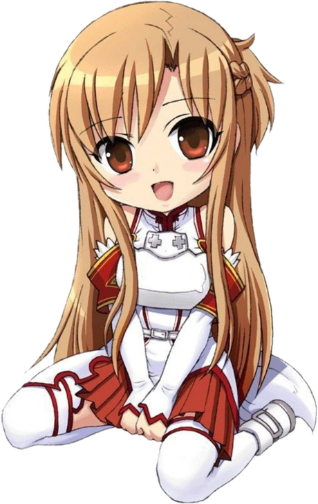 Chibi Asuna Transparent Png (black, silver, beige, white)