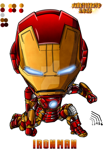 Chibi Iron Man Png File (black, olive, maroon)