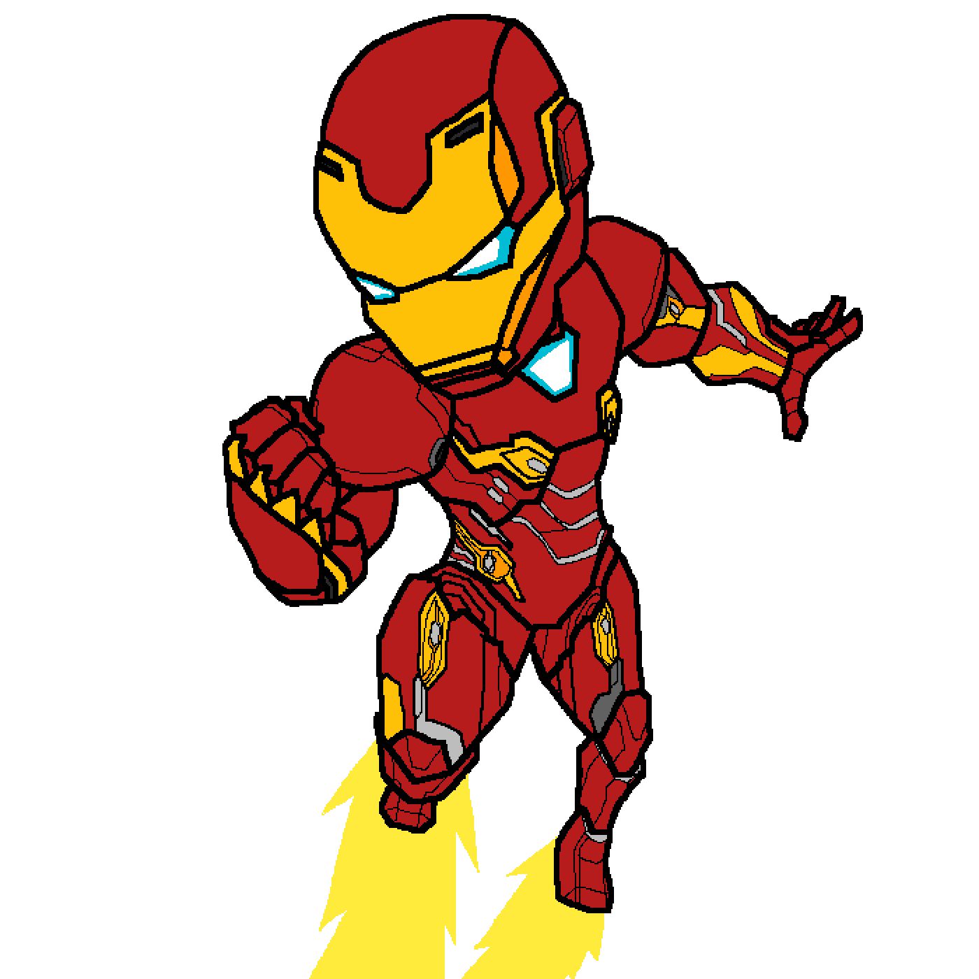 Chibi Iron Man Transparent Png (black, yellow, maroon, gold)