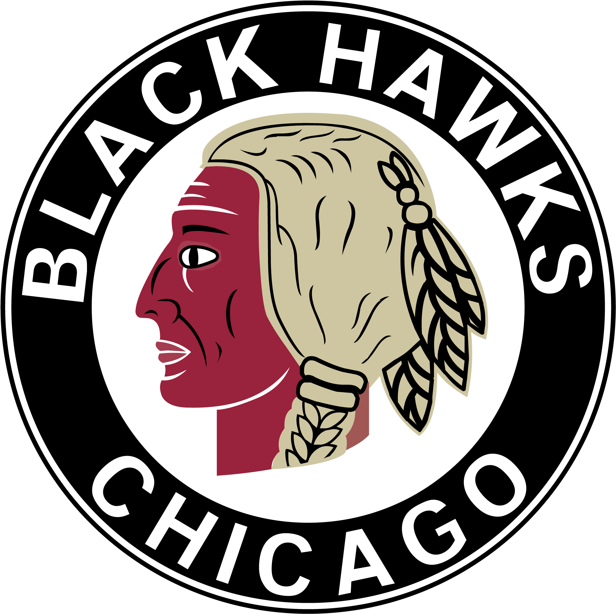 Chicago Blackhawks Png Isolated Pic (black, white, maroon, silver)