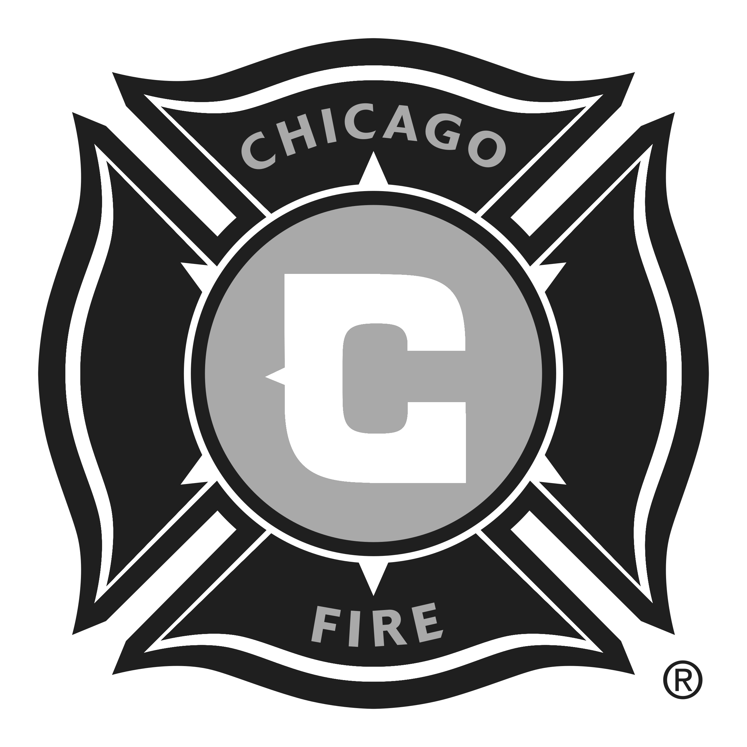 Chicago Fire Fc Png (black, white, silver)