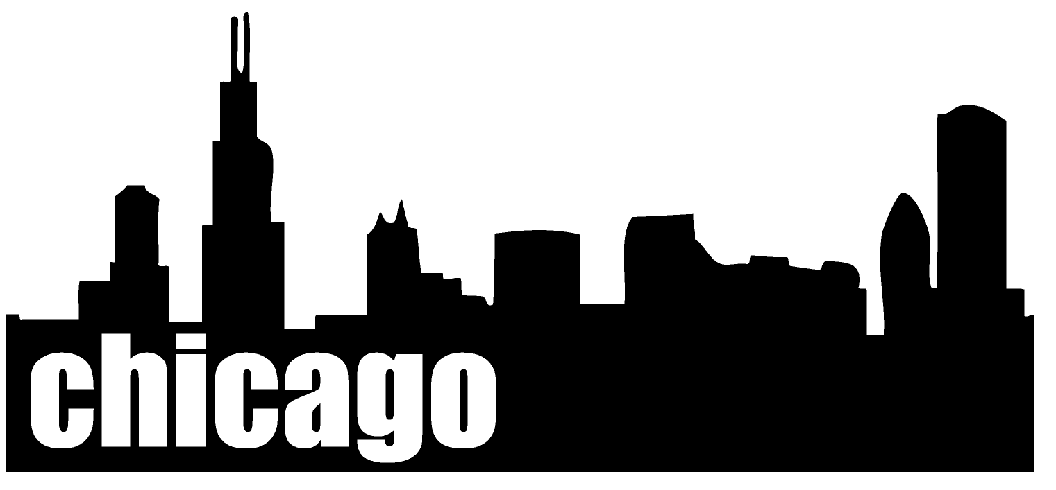 Chicago Png File (black, white, silver, lavender)