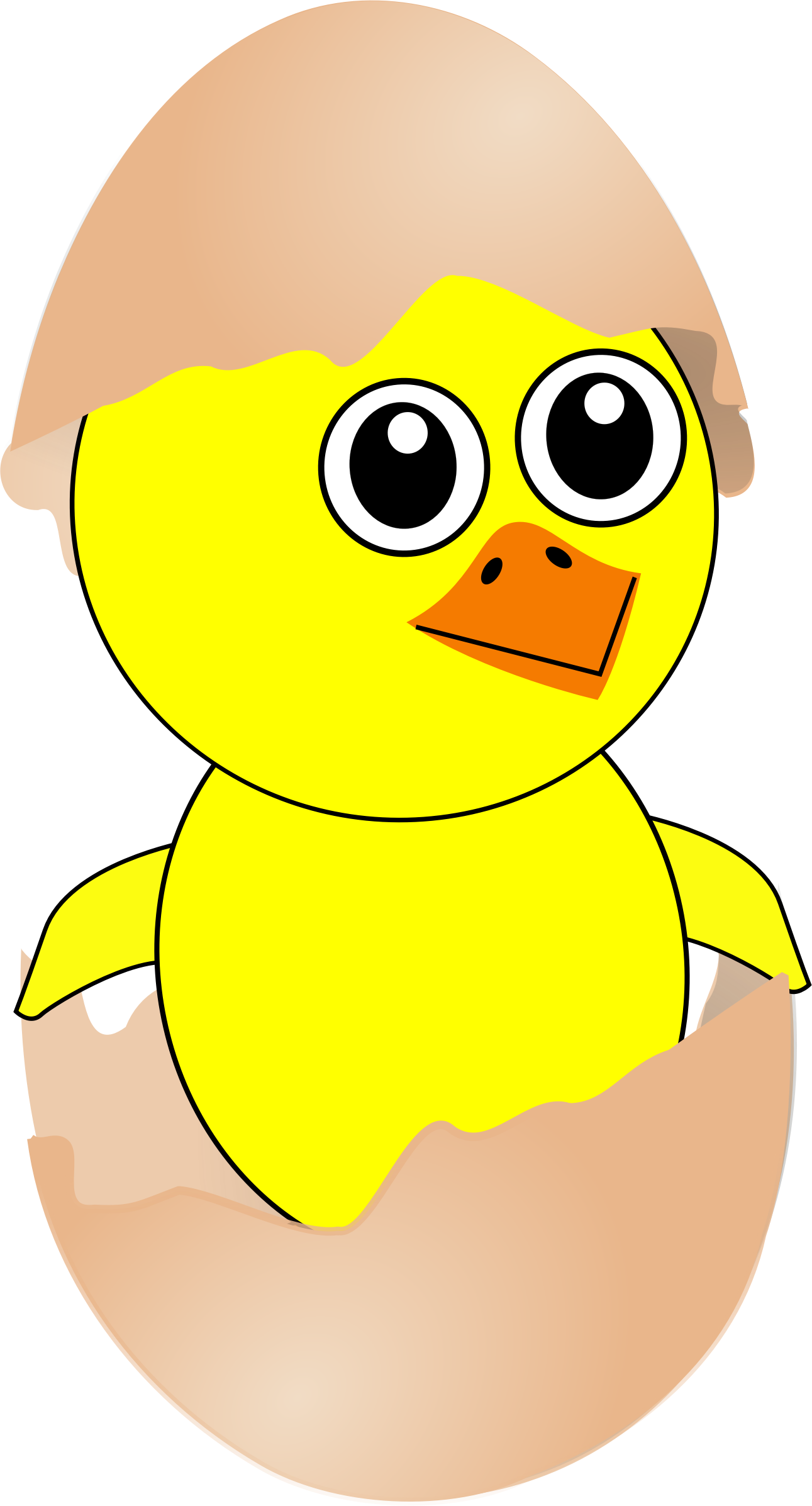 Chick Cartoon Png File (black, pink, yellow, salmon)