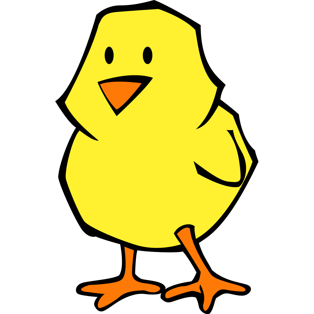 Chick Cartoon Png Isolated Pic (black, orange, yellow)