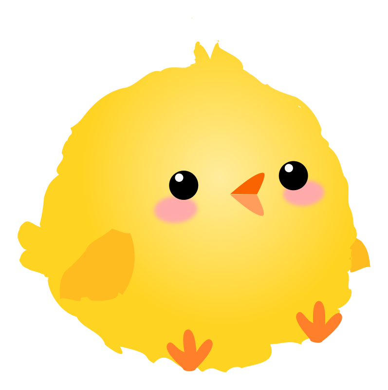 Chick Cartoon Png Pic (black, orange, gold)