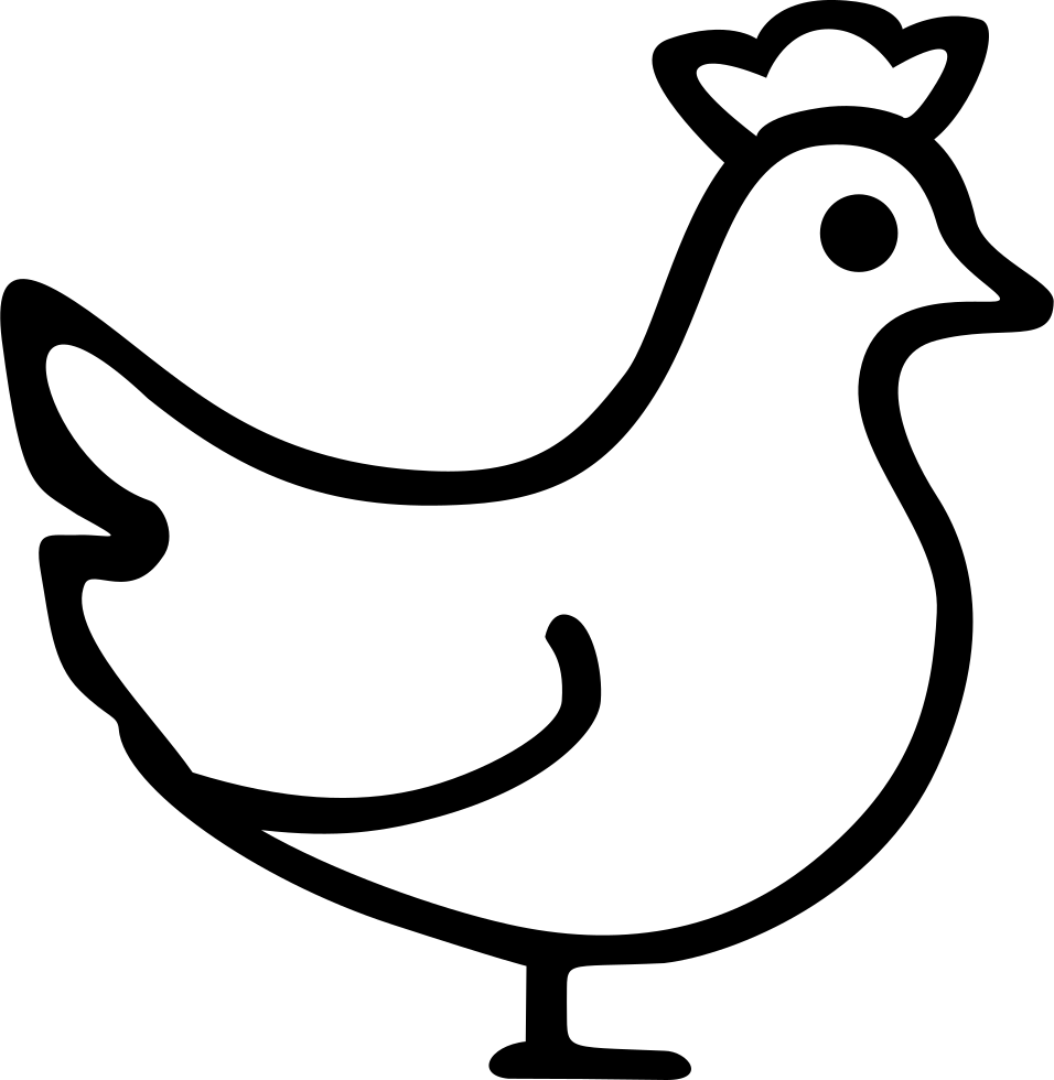 Chicken Bird Png Image (white, black)