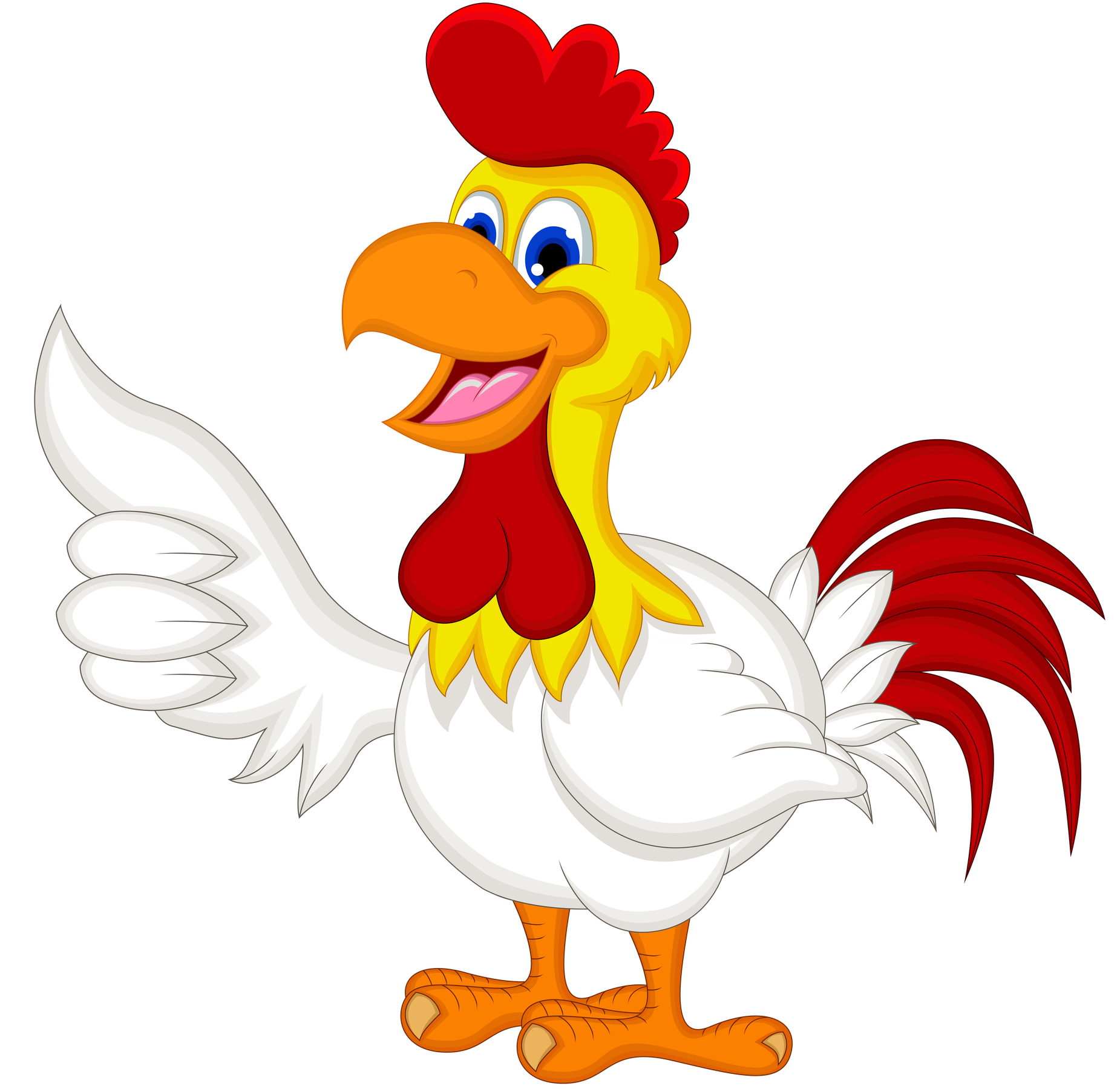 Chicken Cartoon Png Isolated File (orange, red, black, white, gold)