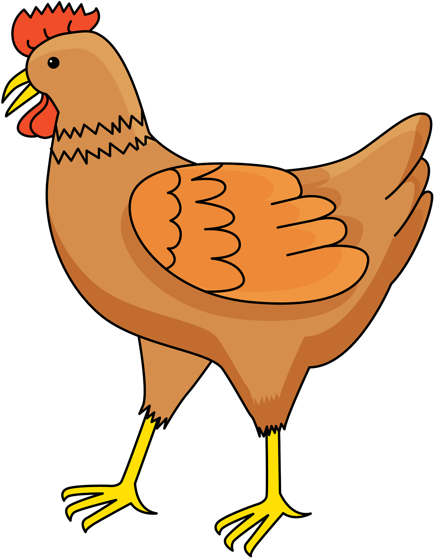 Chicken Cartoon Png Isolated Pic (black, chocolate, salmon)