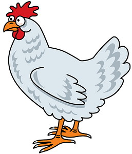 Chicken Cartoon Png Pic (silver, gray, red, lavender)