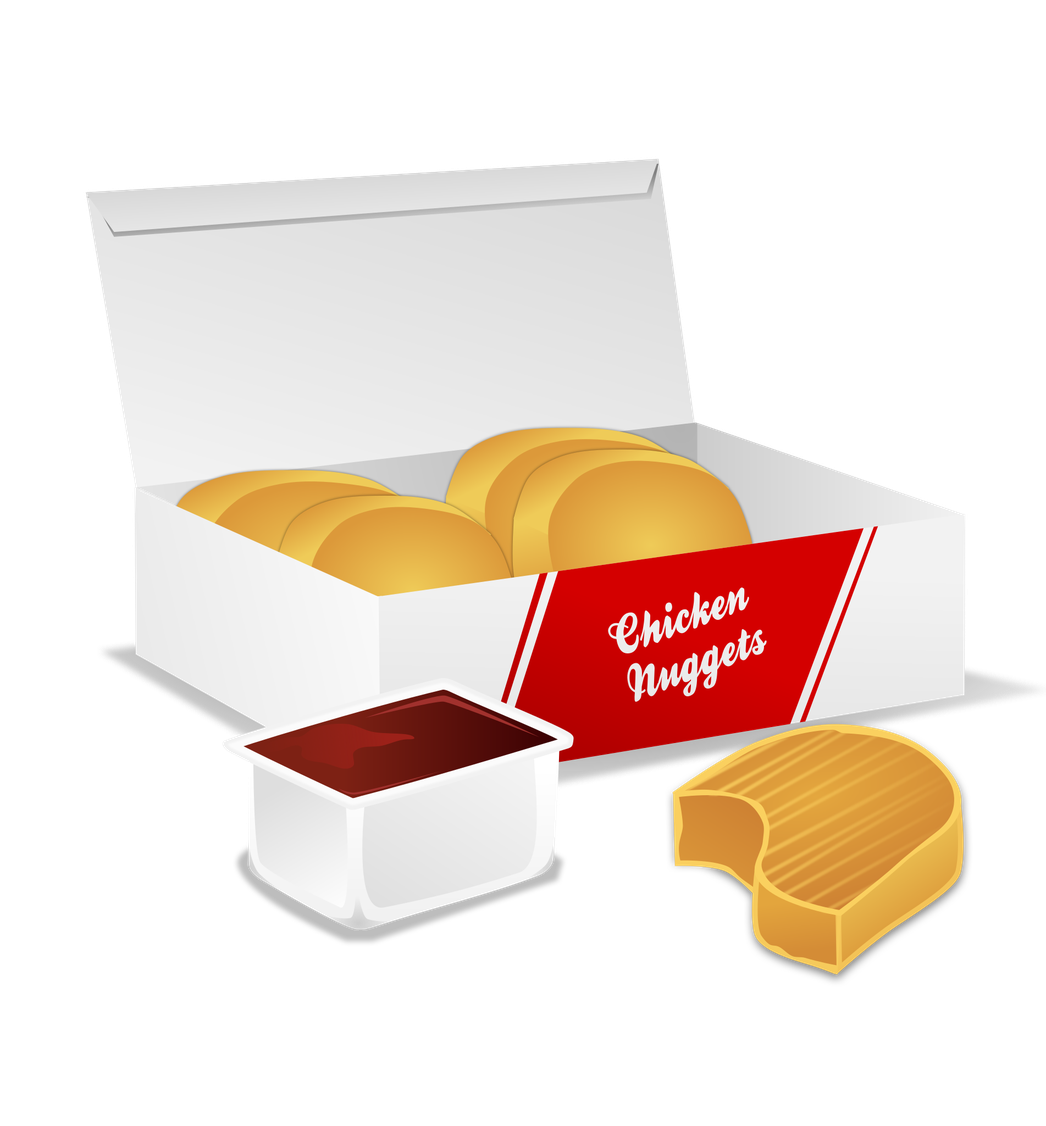 Chicken Nugget Png Isolated Image (black, red, lavender)