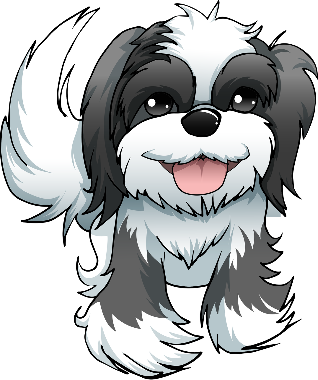 Shih Tzu Png Pic (black, silver, white, gray)