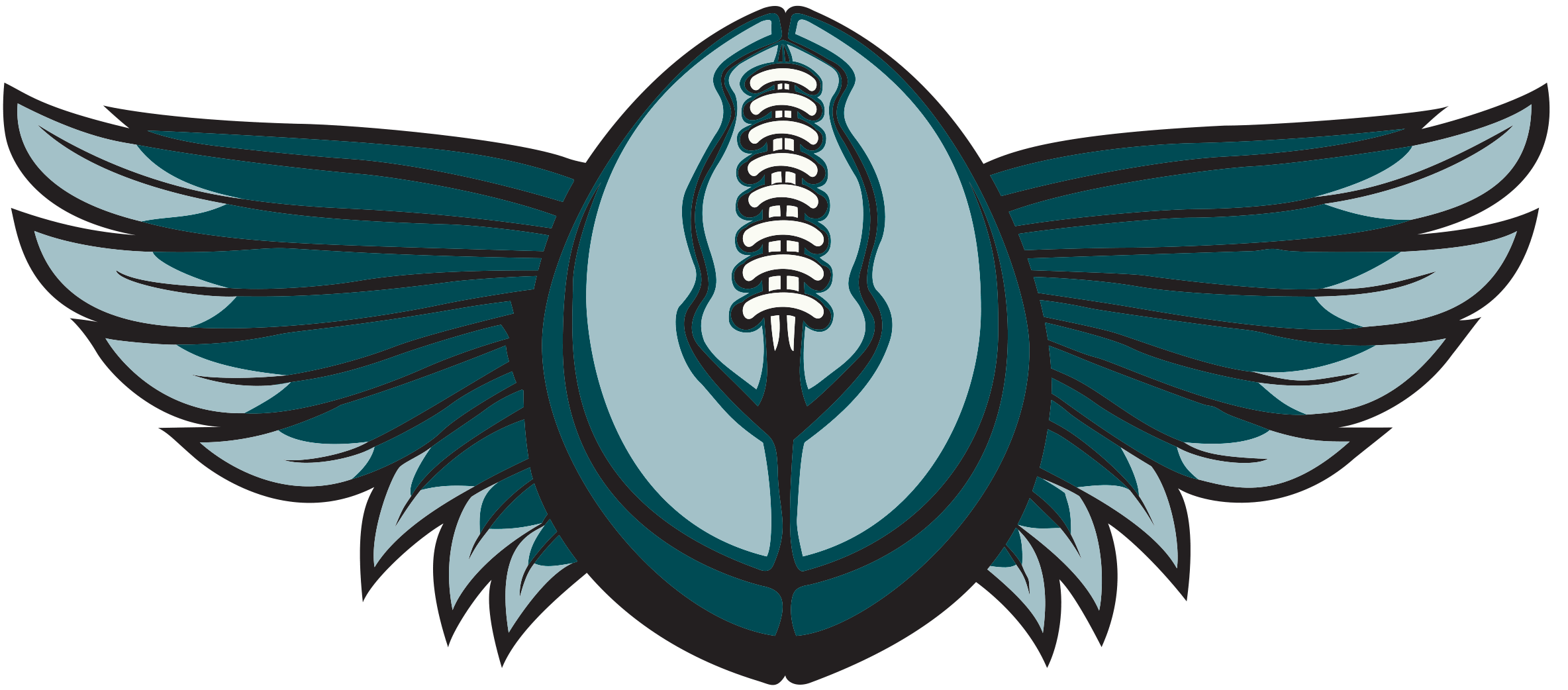 Philadelphia Wings Png (gray, silver, teal)