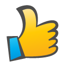 Childish Thumb Up Free Png Icon Download (gray, gold, black, orange)