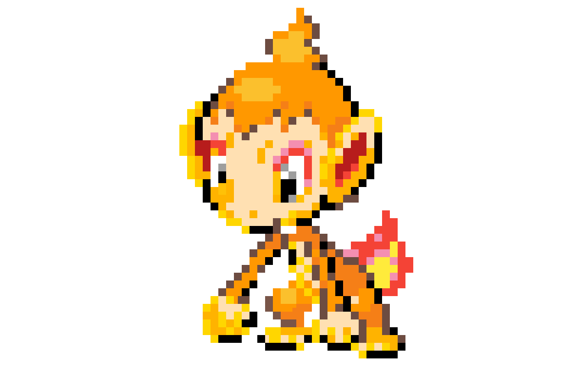 Chimchar Pokemon Png File (black, orange, pink, gold)