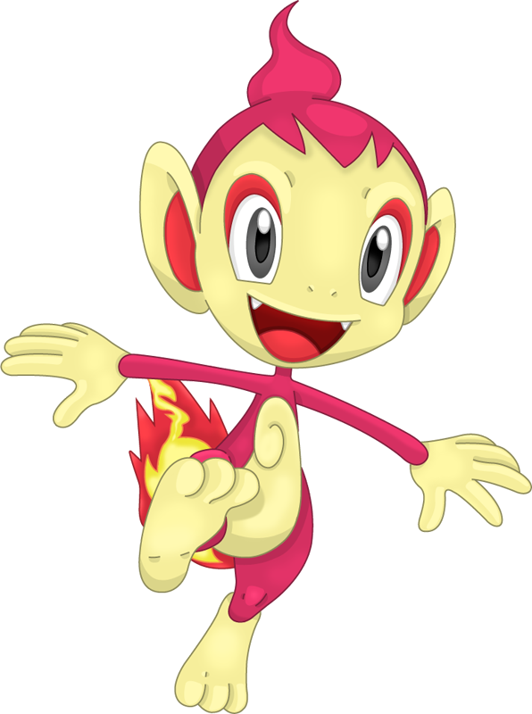 Chimchar Pokemon Png Image (white, gray, maroon)