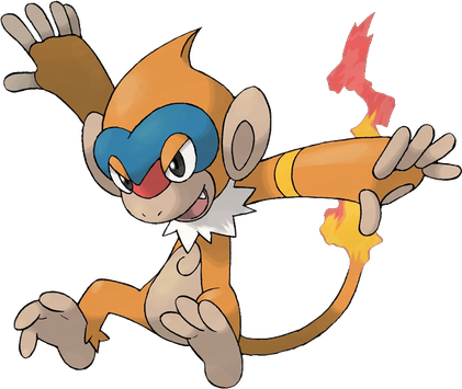 Chimchar Pokemon Png (black, gray, olive, salmon)