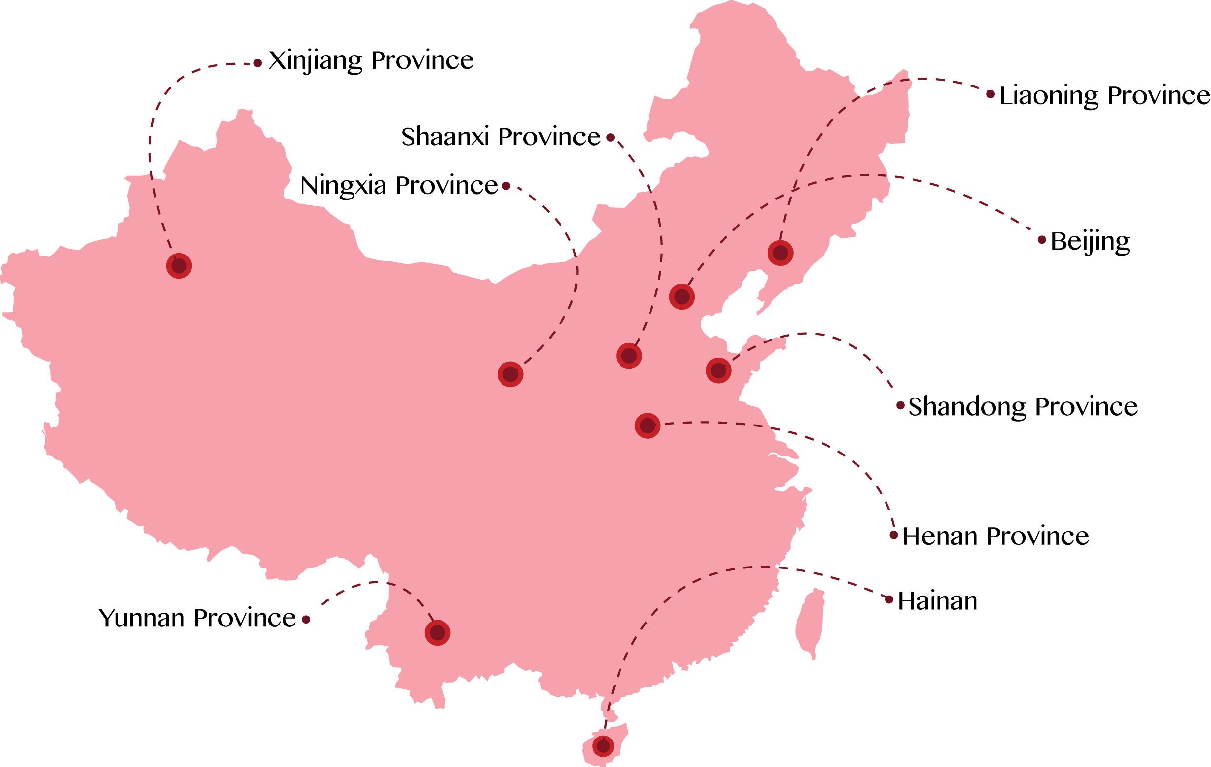 China Map Png Clipart (black, pink)