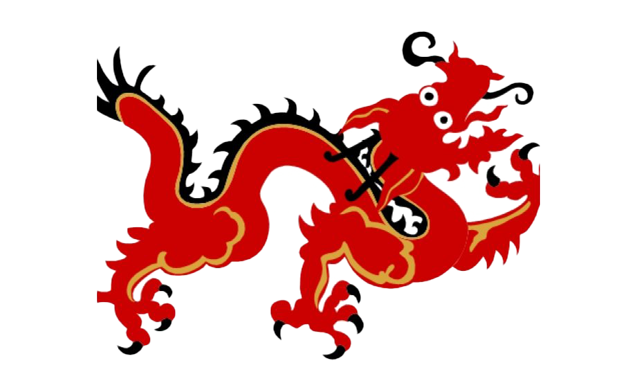 Chinese Dragon Png File (white, red, black)