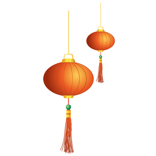 Chinese New Year Decorative Lantern Png File (gray)