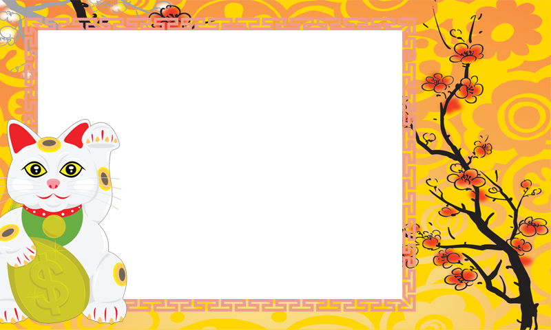 Chinese New Year Frame Png Isolated Pic (white, gray, black, gold)