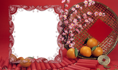 Chinese New Year Frame Png Picture (black, chocolate, maroon)