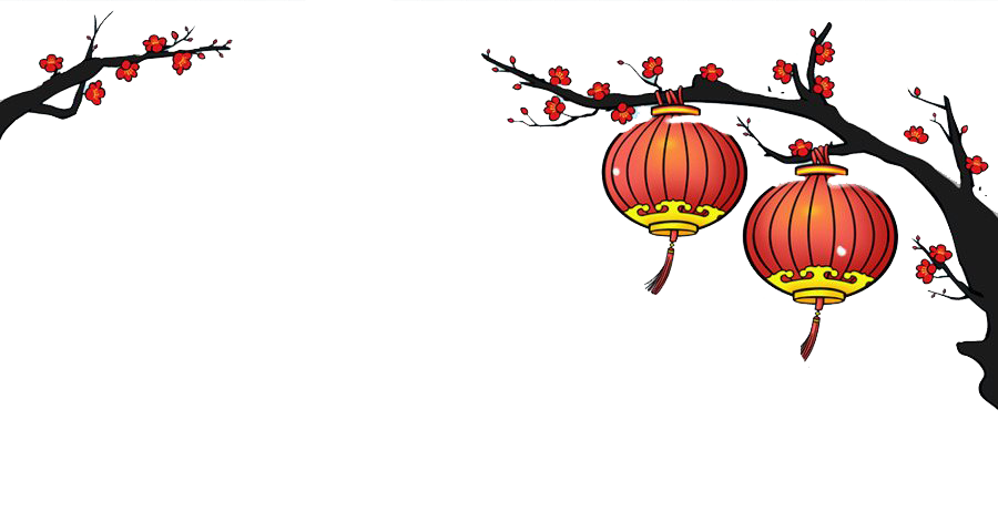 Chinese New Year Lantern Background Png (white, black)