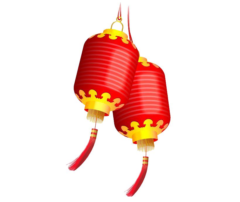 Chinese New Year Lantern Transparent Png (white, red, maroon, salmon)