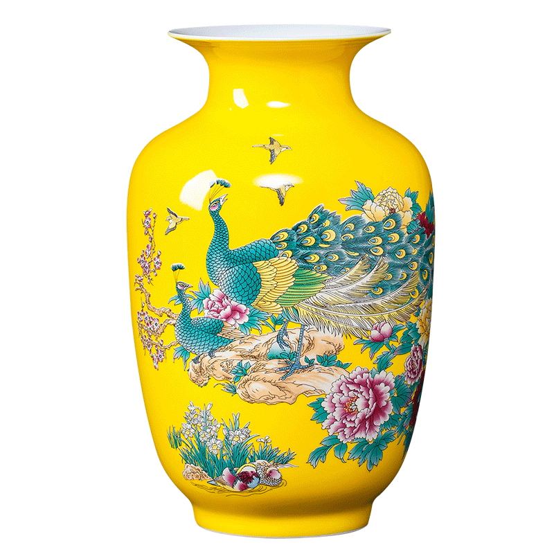 Chinese Porcelain Vase Png Cutout (gold, white, yellow)