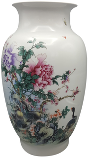 Chinese Porcelain Vase Transparent (beige, black, silver)