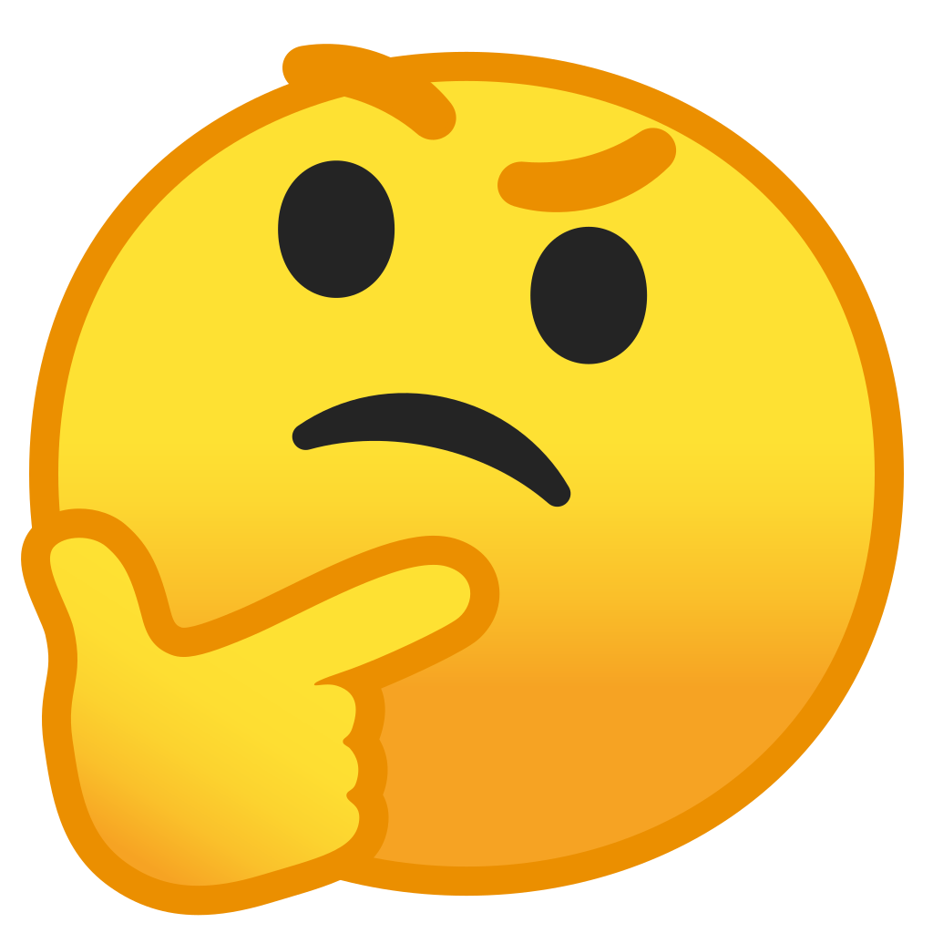 Thinking Emoji Png File (black, orange, gold)