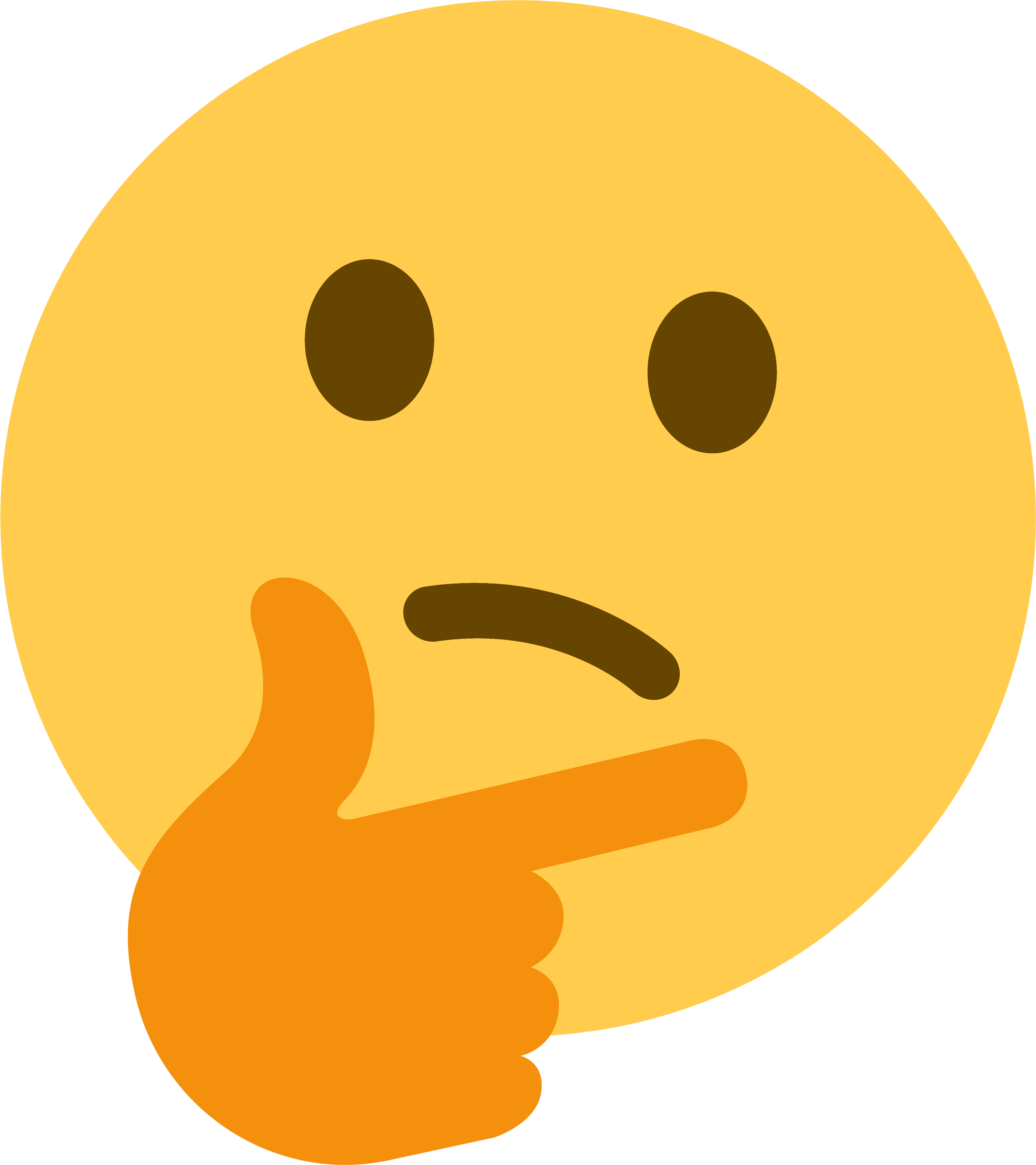 Thinking Emoji Png (olive, black, orange, gold)