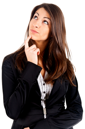 Thinking Girl Png Image (black)