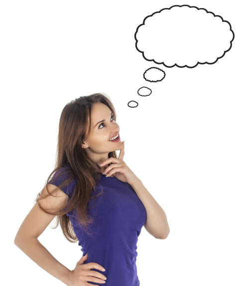 Thinking Girl Png Photo (black)